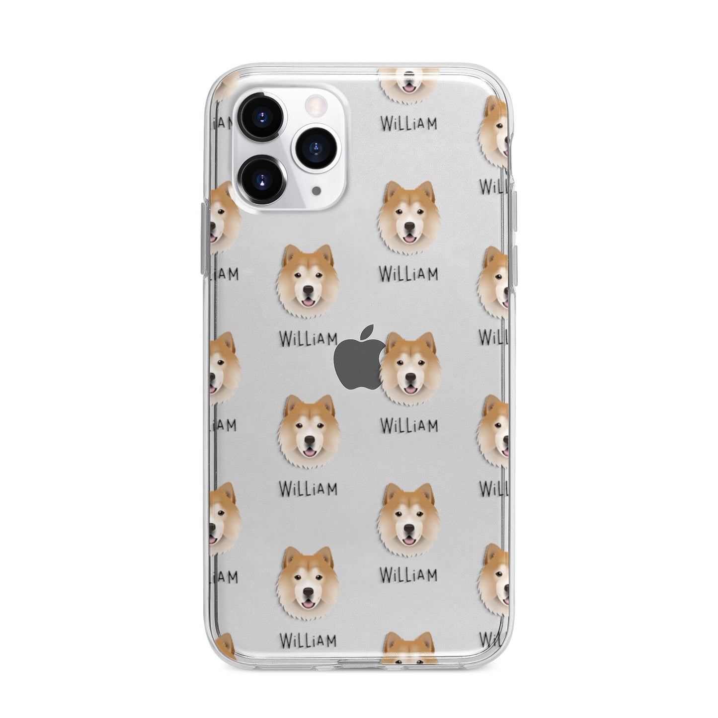 Chusky Icon with Name Apple iPhone 11 Pro Max in Silver with Bumper Case