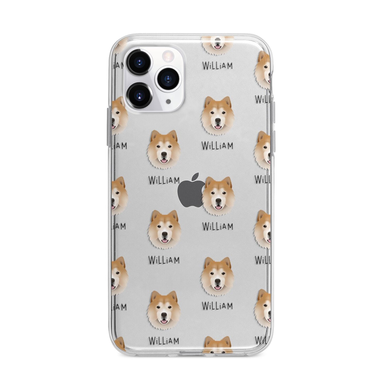 Chusky Icon with Name Apple iPhone 11 Pro in Silver with Bumper Case