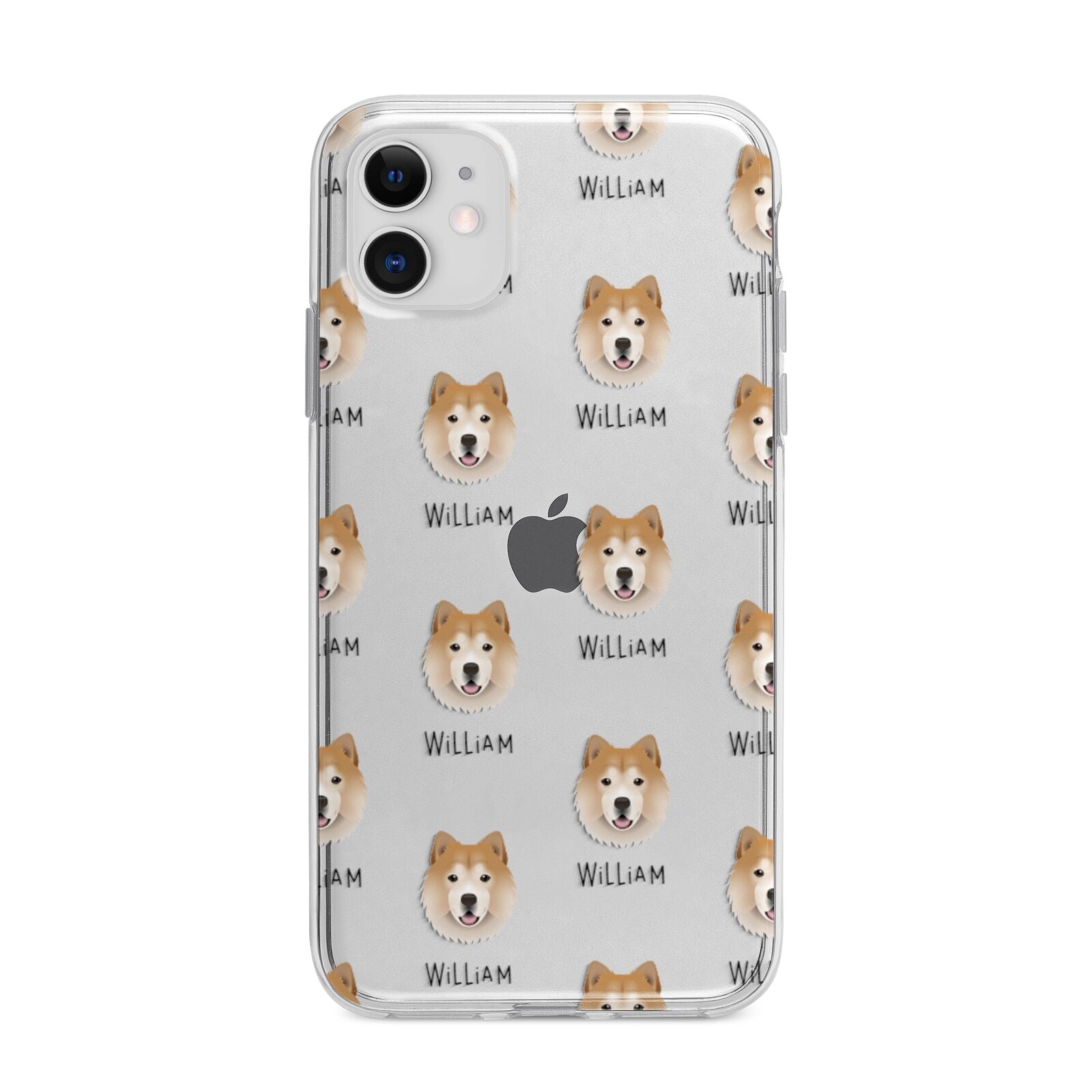 Chusky Icon with Name Apple iPhone 11 in White with Bumper Case