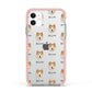 Chusky Icon with Name Apple iPhone 11 in White with Pink Impact Case