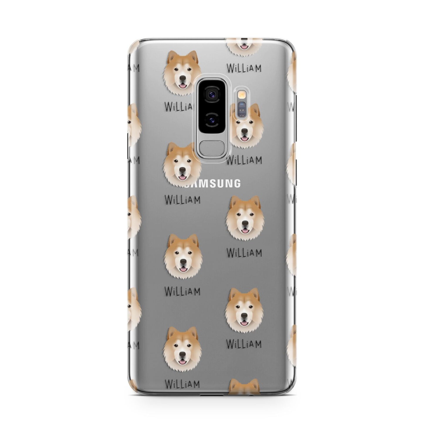 Chusky Icon with Name Samsung Galaxy S9 Plus Case on Silver phone