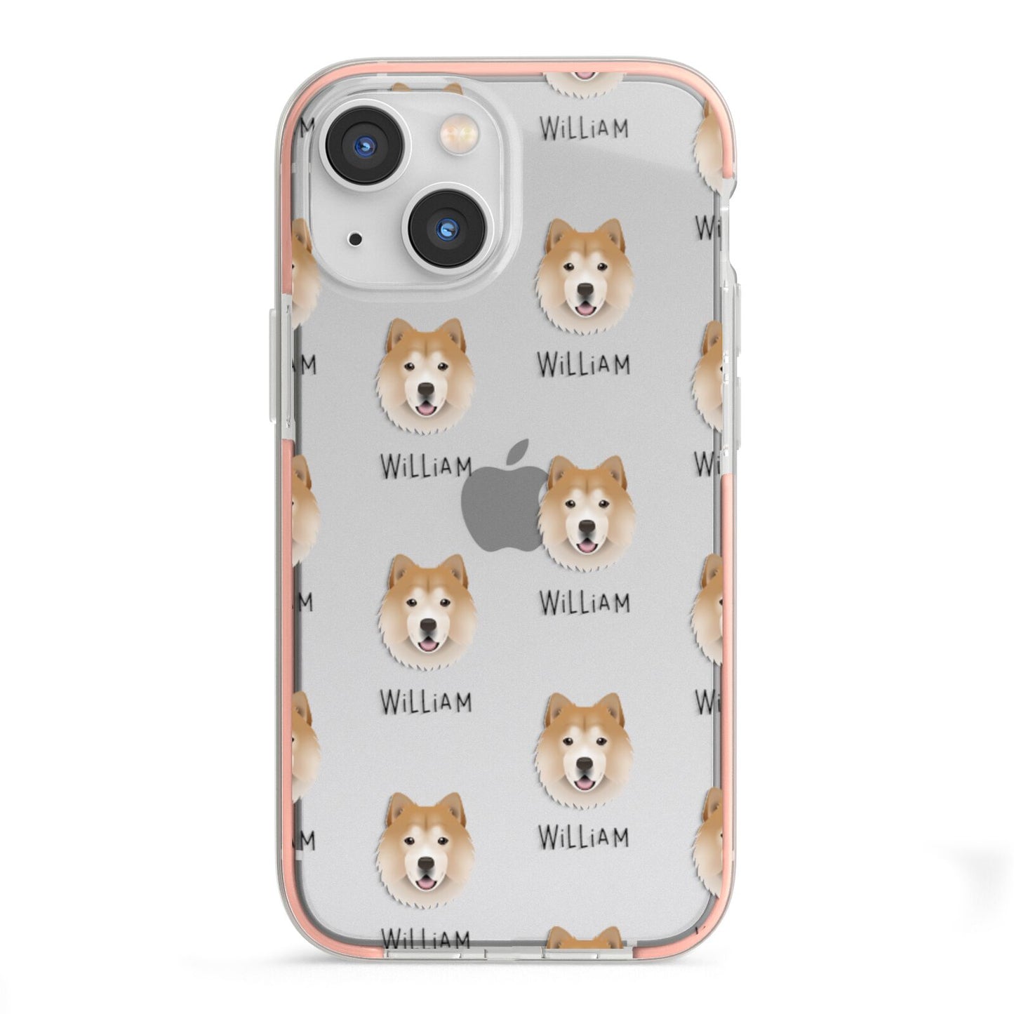 Chusky Icon with Name iPhone 13 Mini TPU Impact Case with Pink Edges