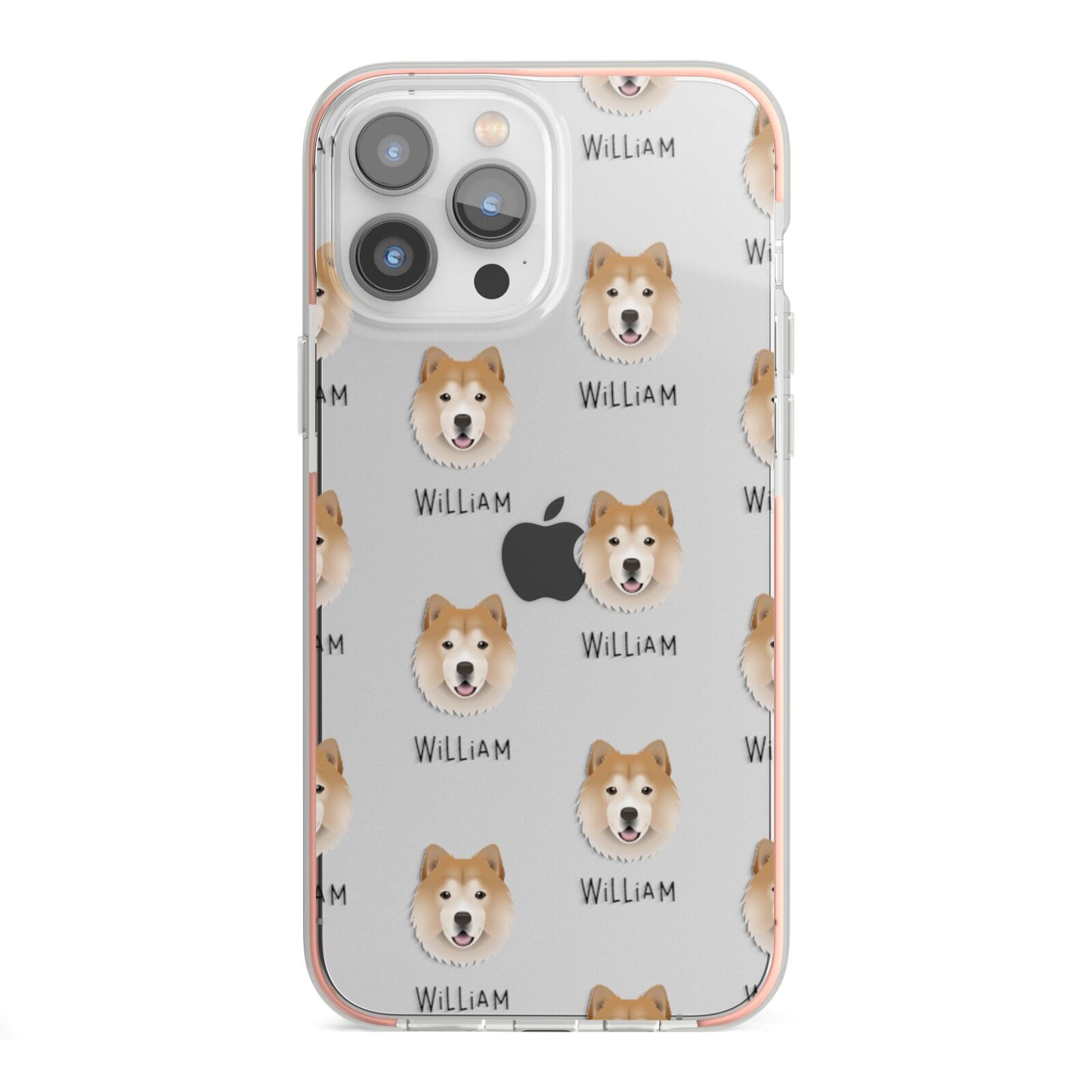 Chusky Icon with Name iPhone 13 Pro Max TPU Impact Case with Pink Edges