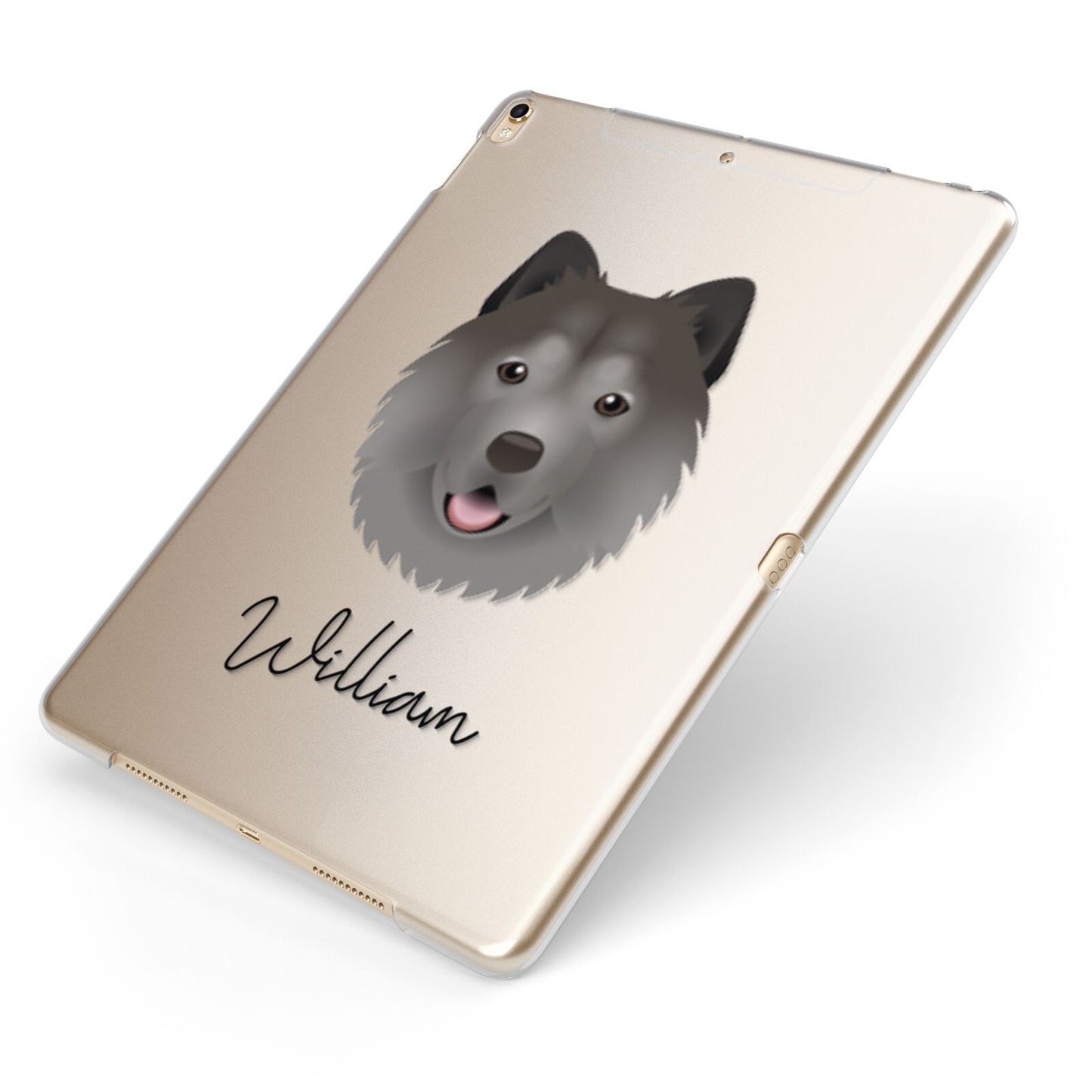 Chusky Personalised Apple iPad Case on Gold iPad Side View