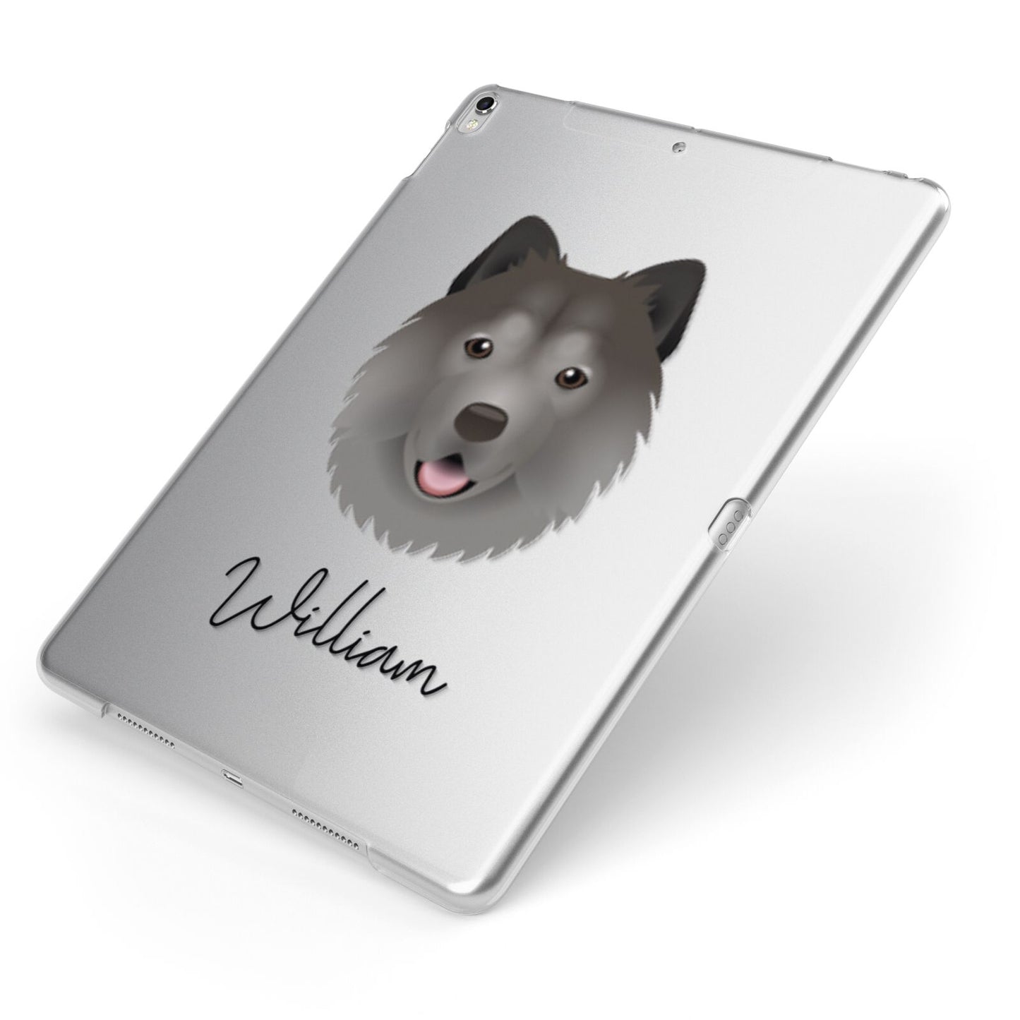 Chusky Personalised Apple iPad Case on Silver iPad Side View