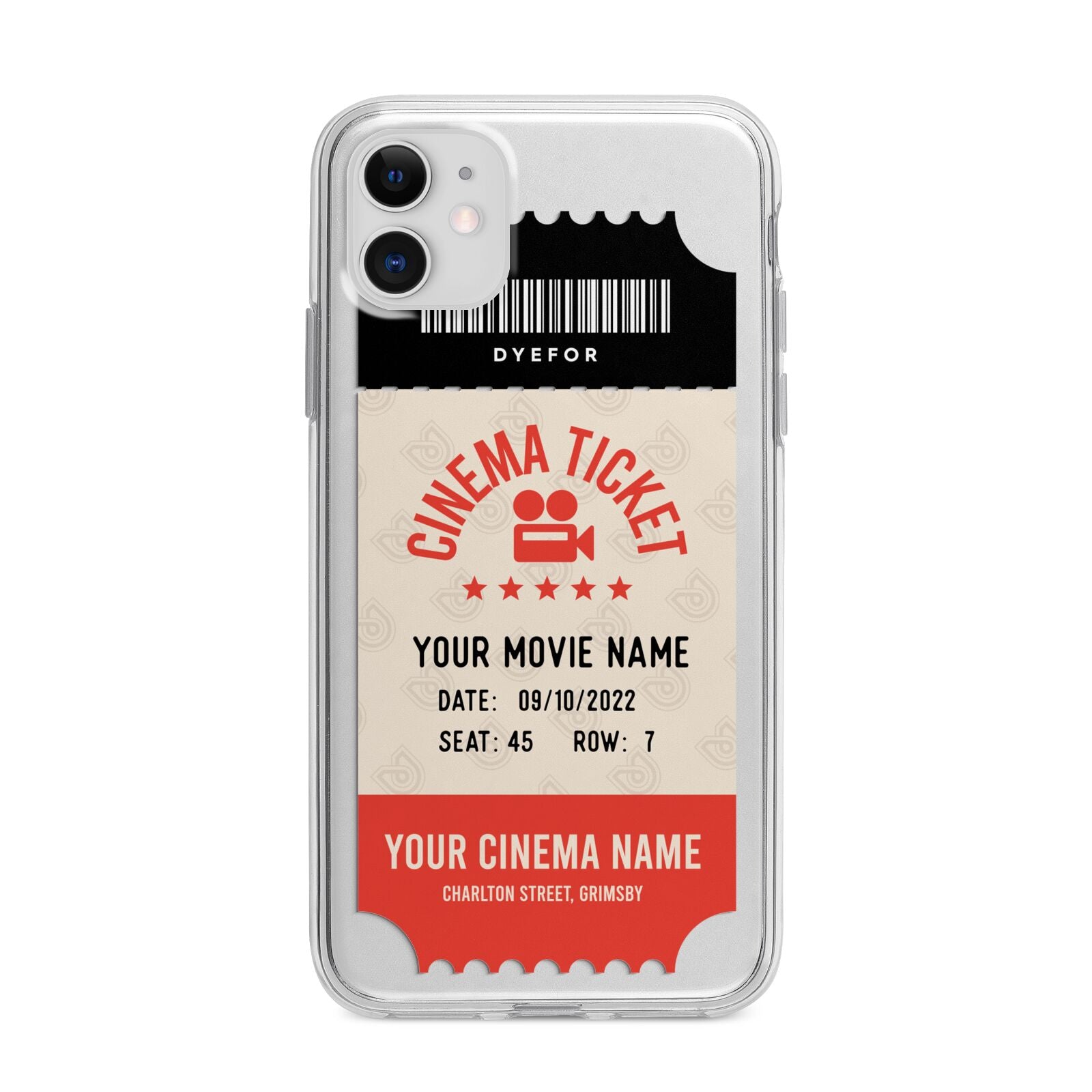 Cinema Ticket Apple iPhone 11 in White with Bumper Case