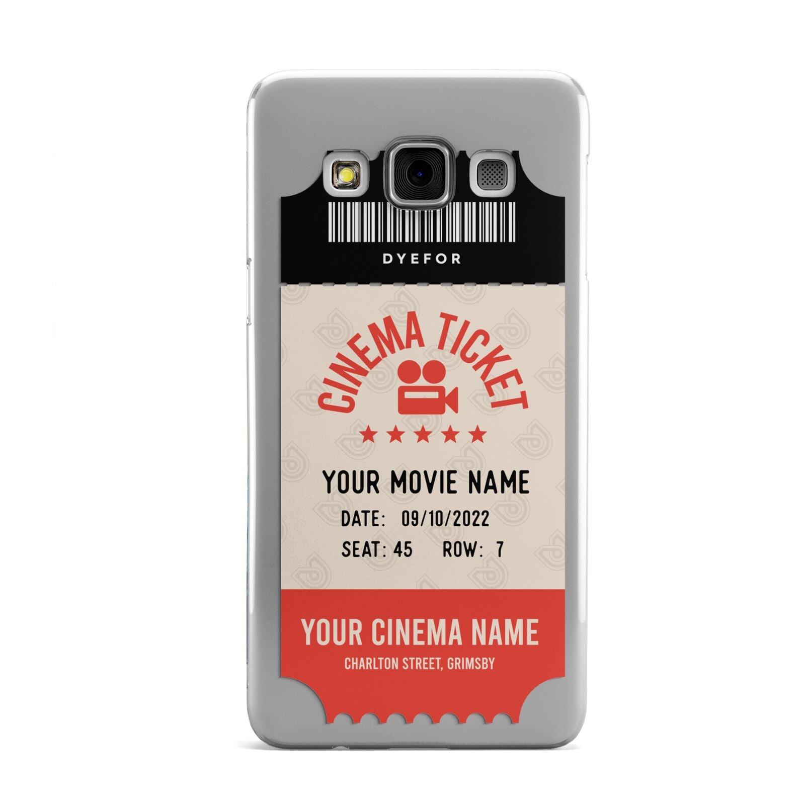 Cinema Ticket Samsung Galaxy A3 Case