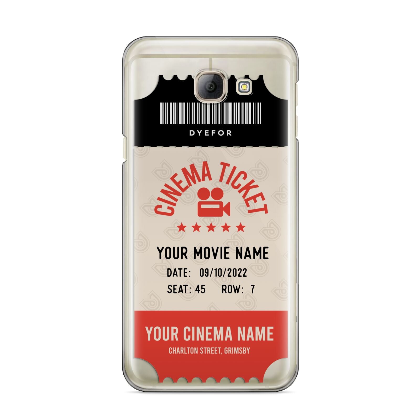 Cinema Ticket Samsung Galaxy A8 2016 Case