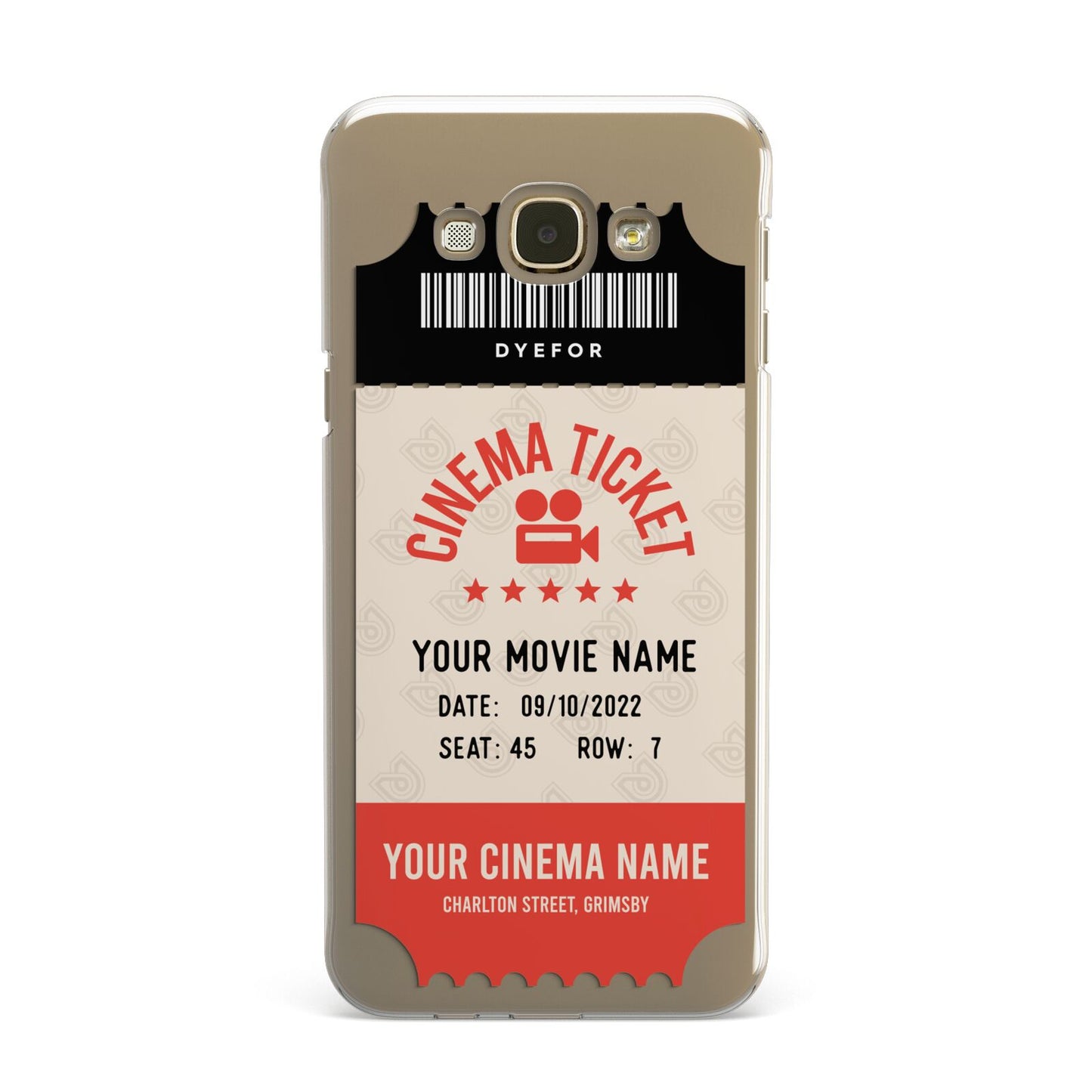 Cinema Ticket Samsung Galaxy A8 Case