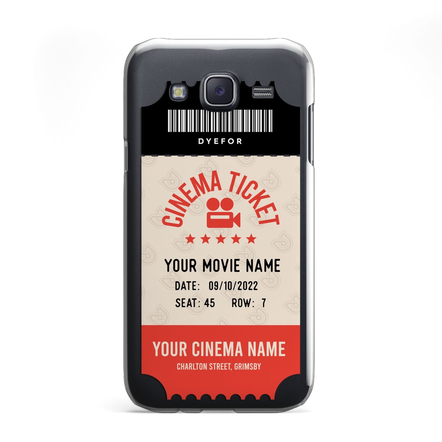 Cinema Ticket Samsung Galaxy J5 Case