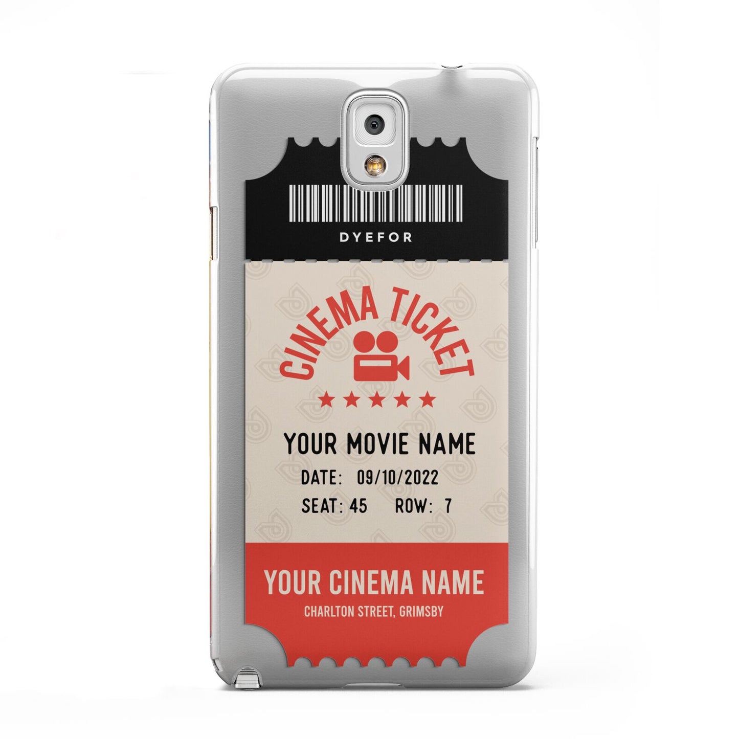 Cinema Ticket Samsung Galaxy Note 3 Case