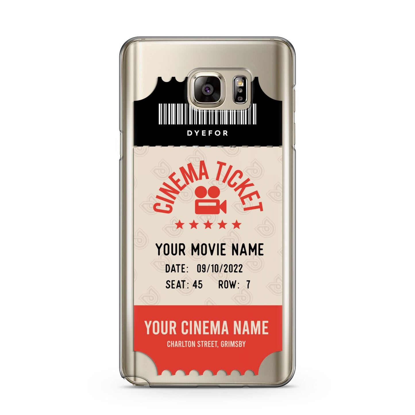 Cinema Ticket Samsung Galaxy Note 5 Case