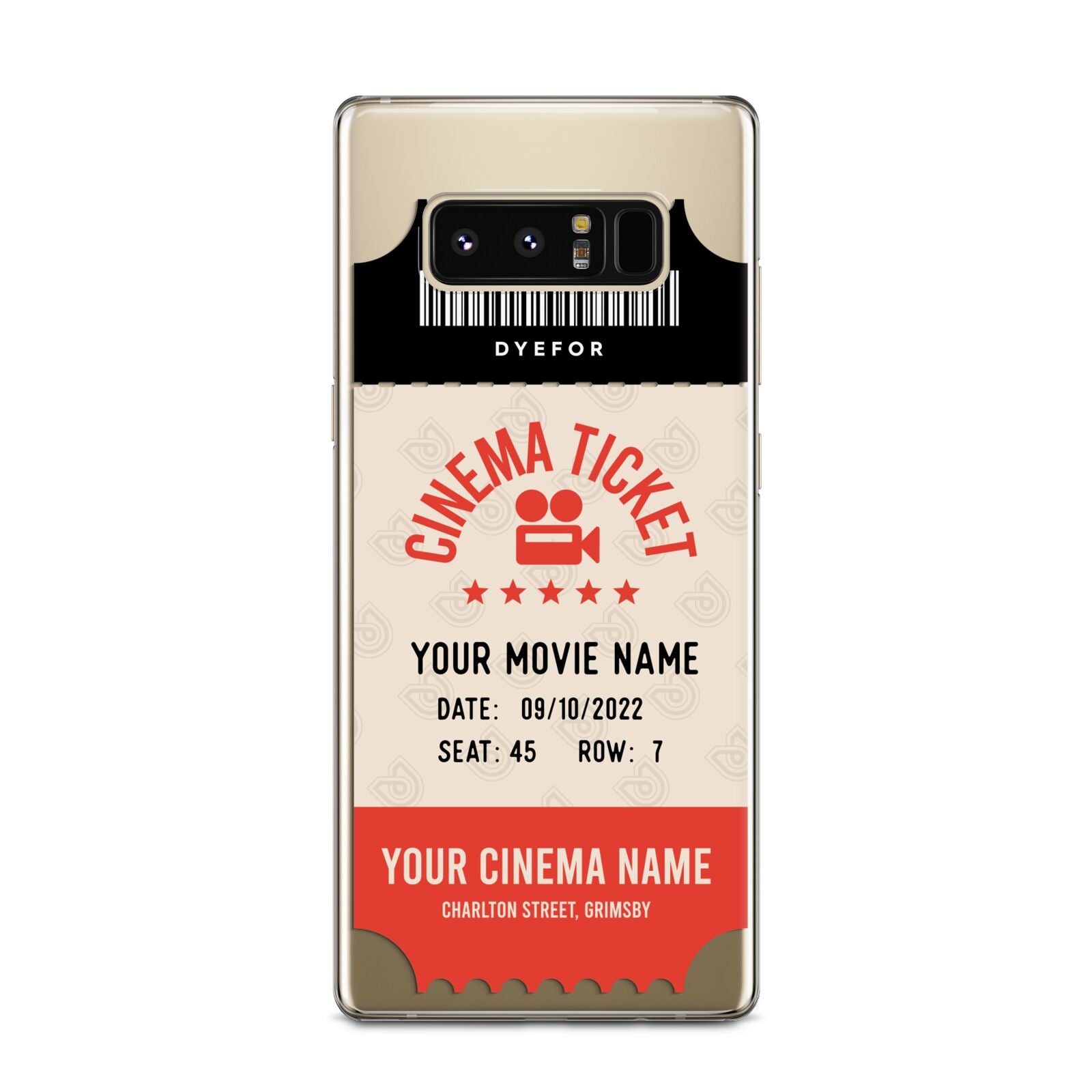 Cinema Ticket Samsung Galaxy Note 8 Case