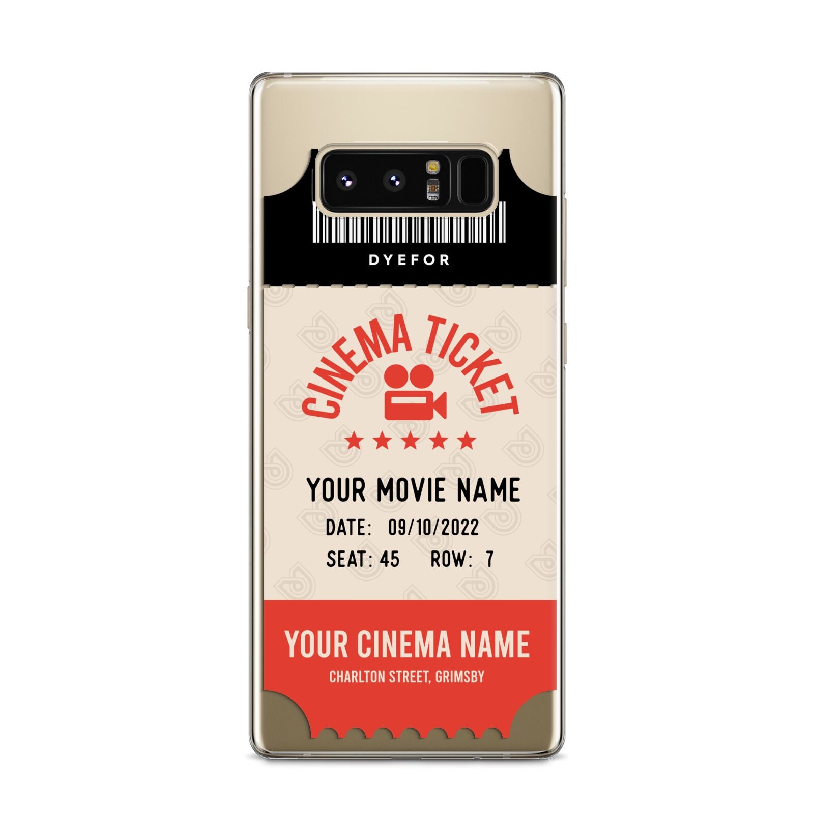 Cinema Ticket Samsung Galaxy S8 Case