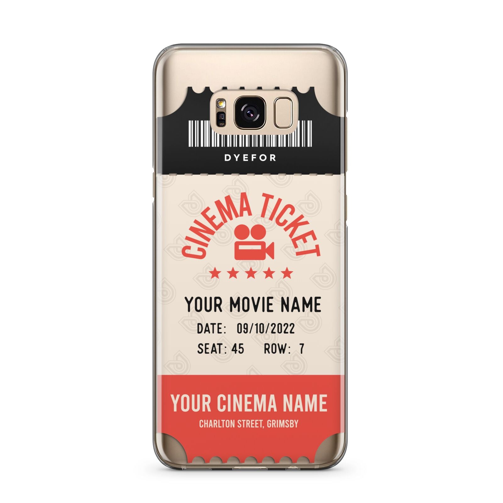 Cinema Ticket Samsung Galaxy S8 Plus Case