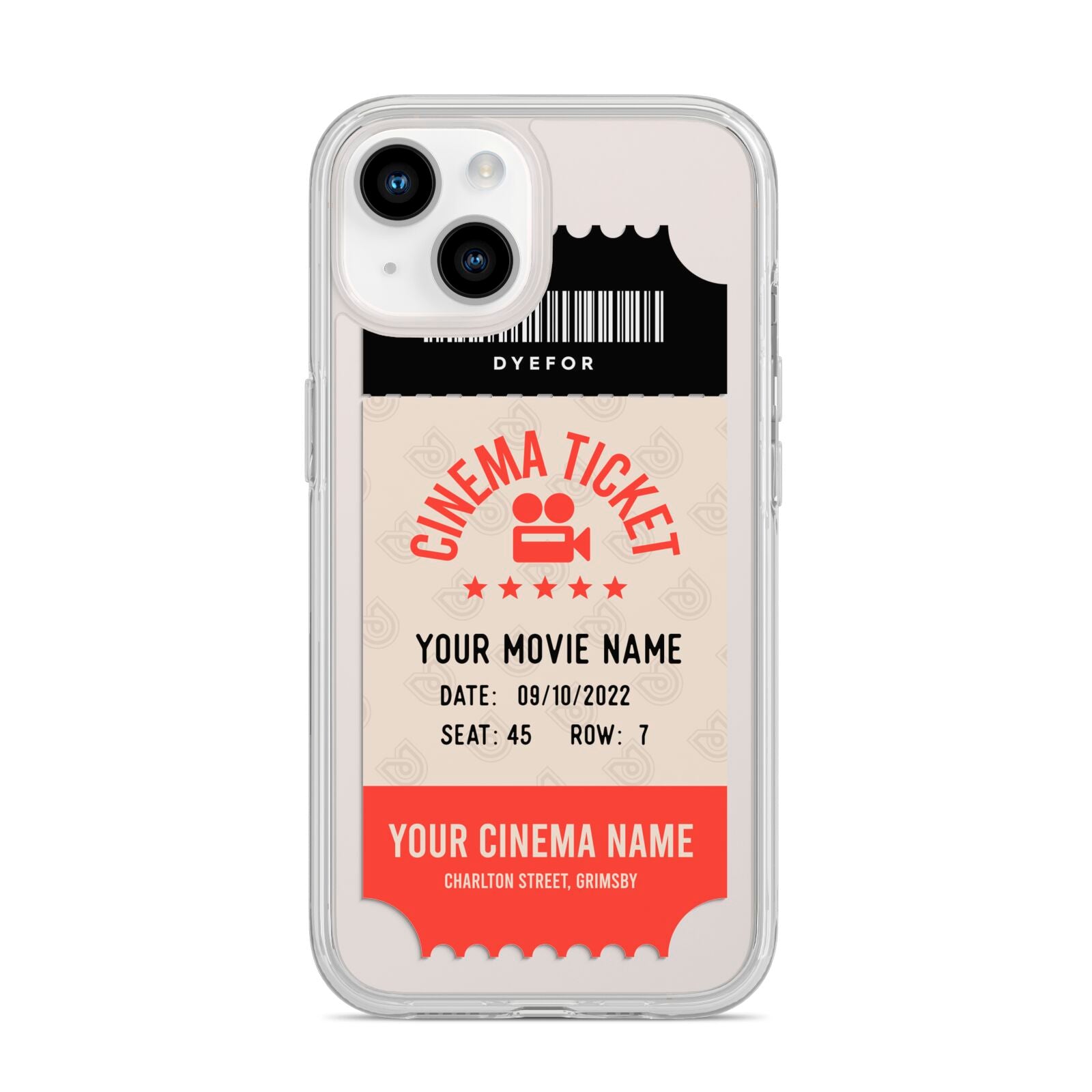 Cinema Ticket iPhone 14 Clear Tough Case Starlight