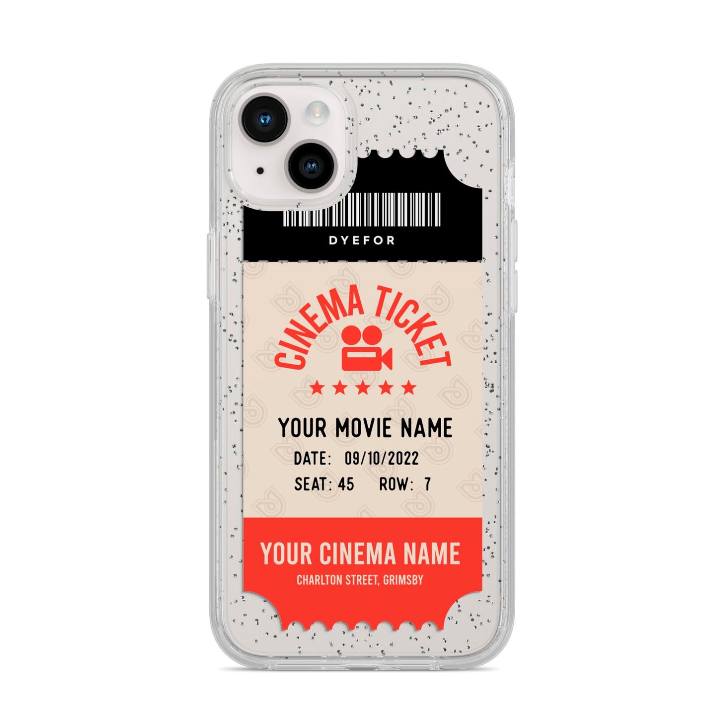 Cinema Ticket iPhone 14 Plus Glitter Tough Case Starlight