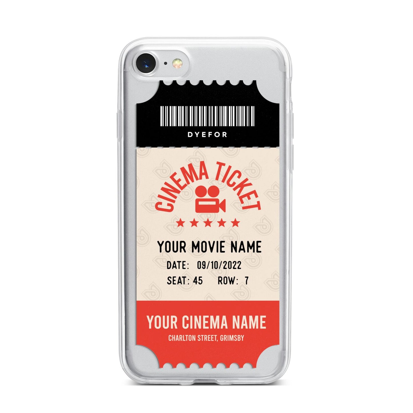 Cinema Ticket iPhone 7 Bumper Case on Silver iPhone