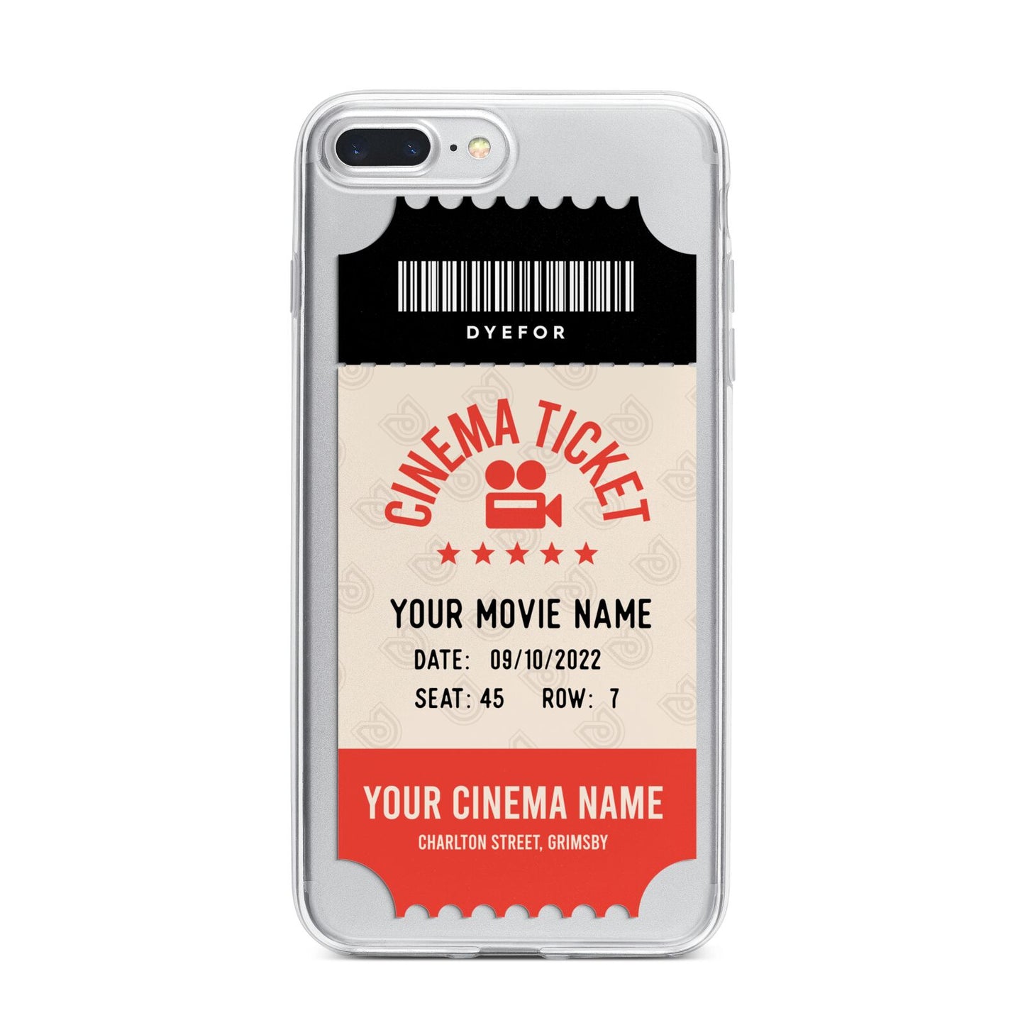 Cinema Ticket iPhone 7 Plus Bumper Case on Silver iPhone