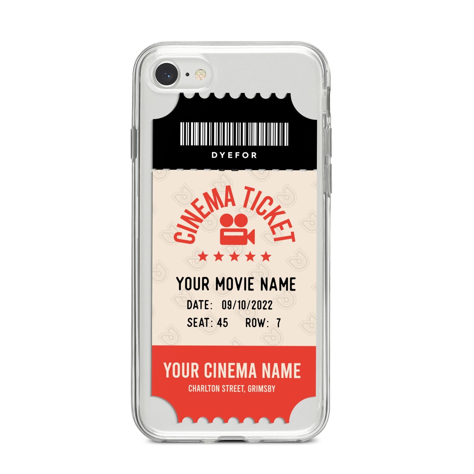 Cinema Ticket iPhone 8 Bumper Case on Silver iPhone