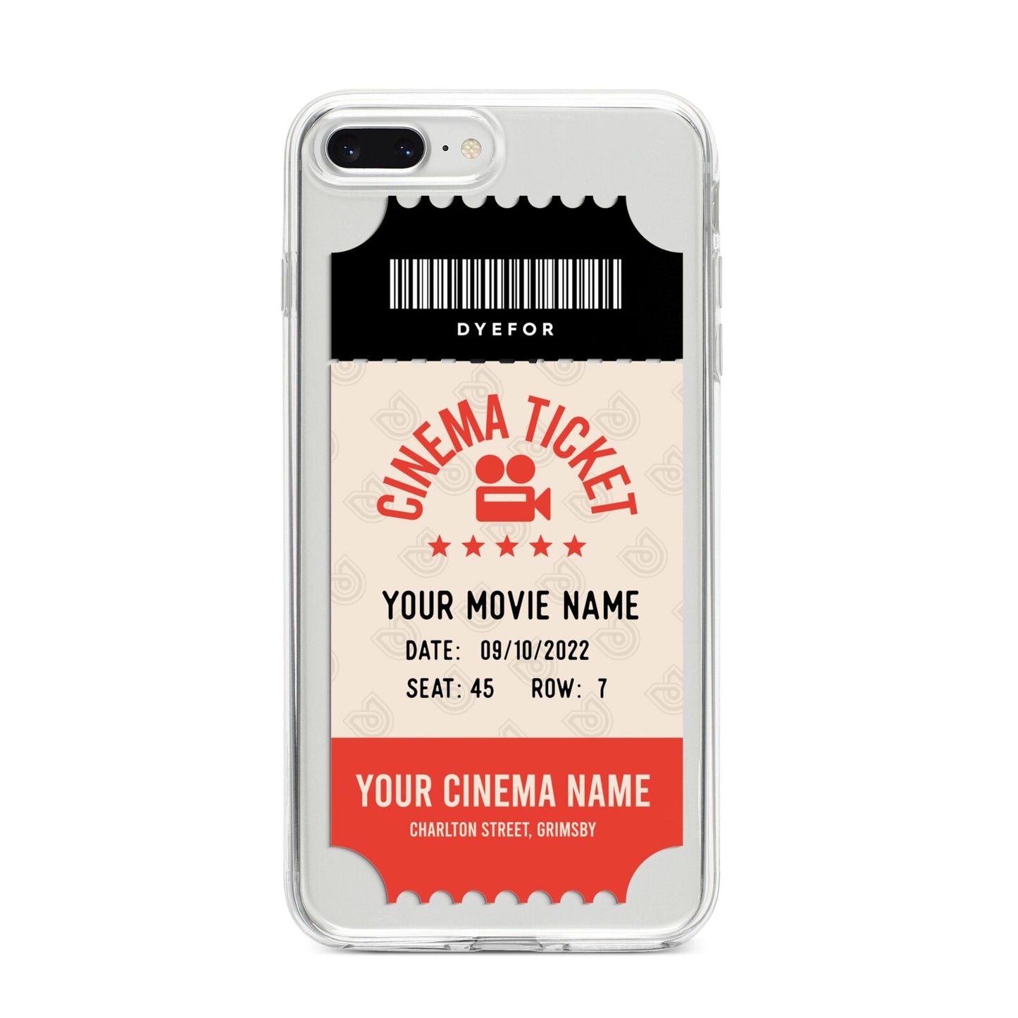 Cinema Ticket iPhone 8 Plus Bumper Case on Silver iPhone