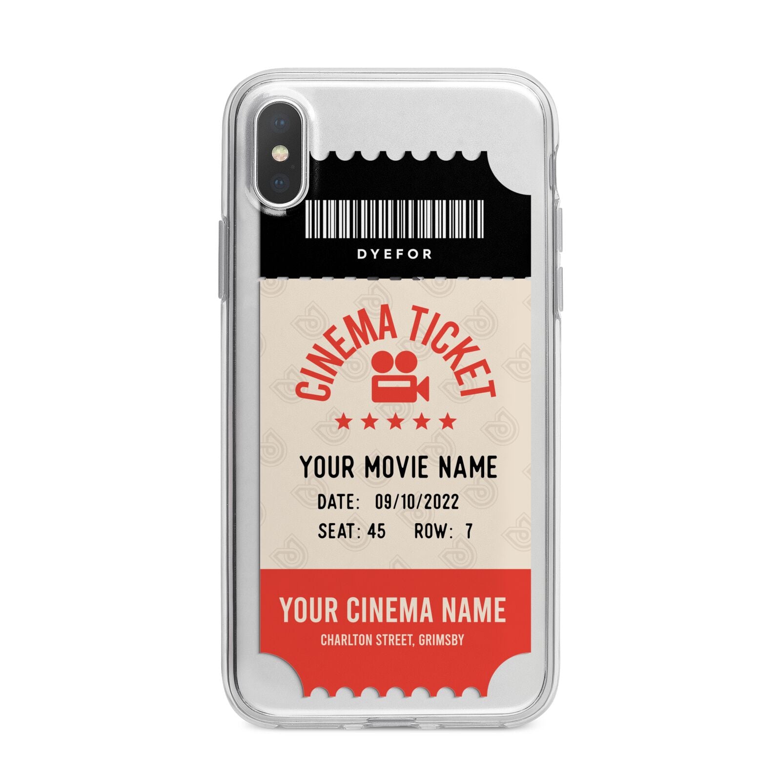 Cinema Ticket iPhone X Bumper Case on Silver iPhone Alternative Image 1