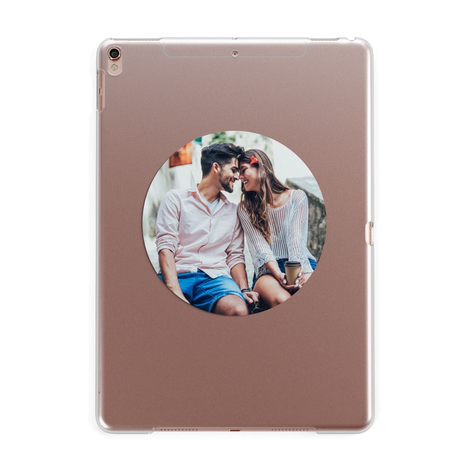 Circle Photo Upload Apple iPad Rose Gold Case