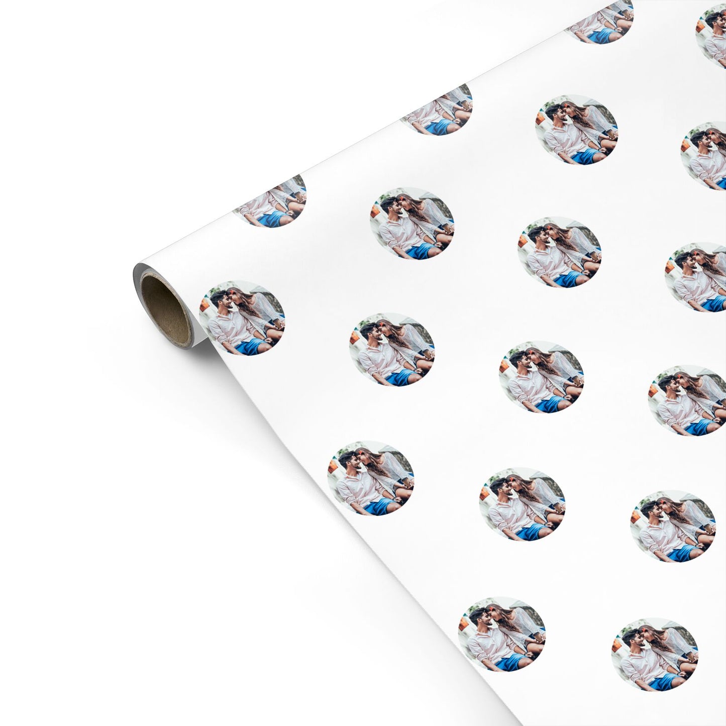 Circle Photo Upload Personalised Gift Wrap