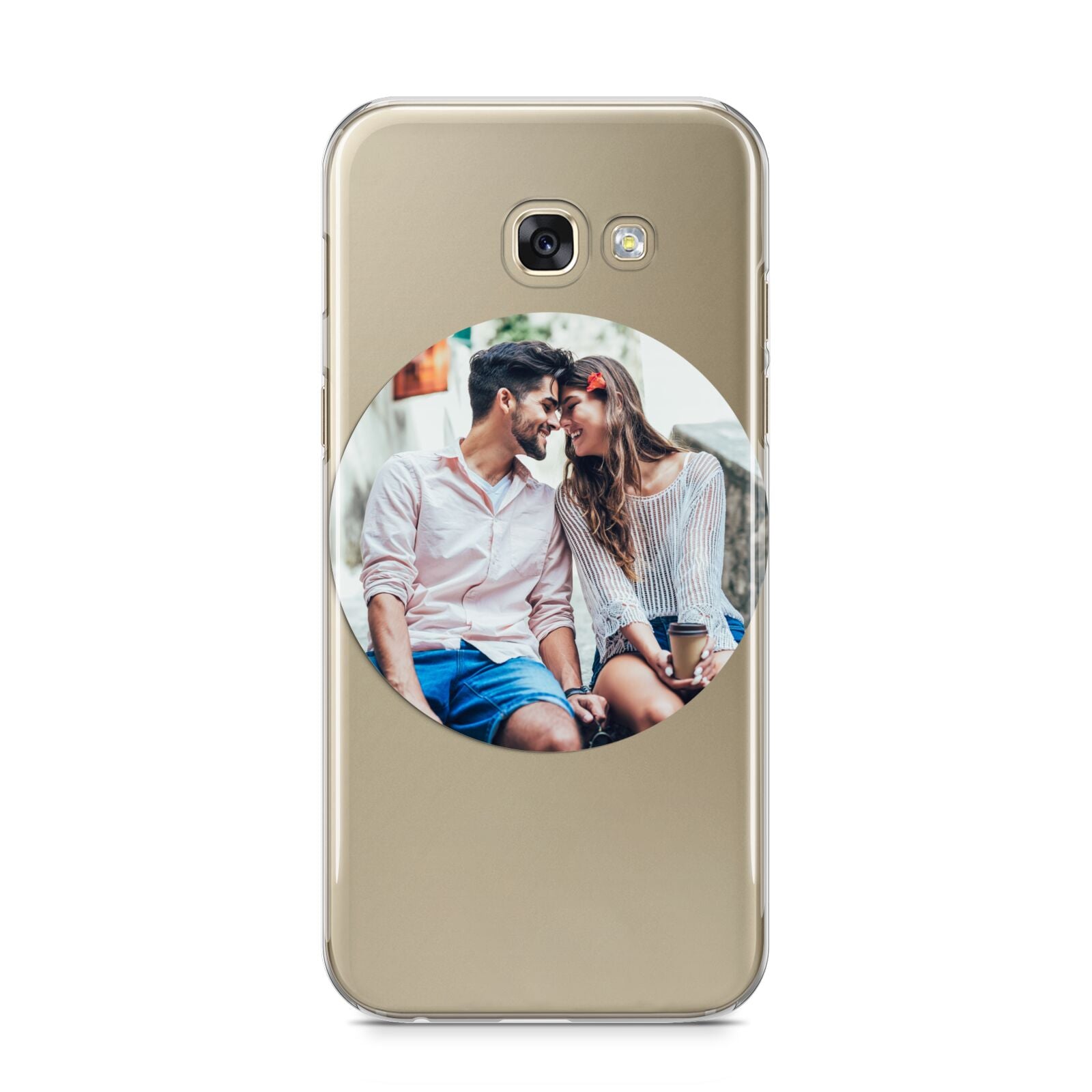 Circle Photo Upload Samsung Galaxy A5 2017 Case on gold phone