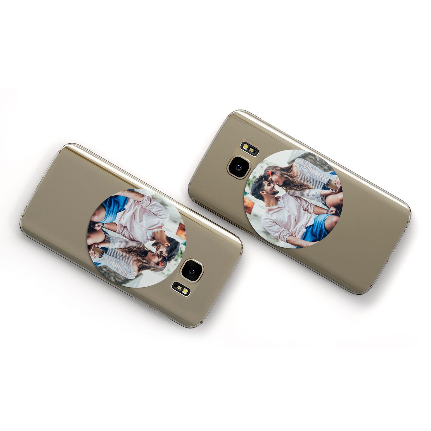 Circle Photo Upload Samsung Galaxy Case Flat Overview