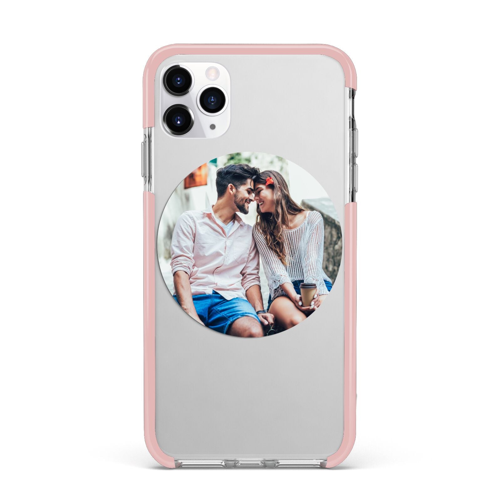 Circle Photo Upload iPhone 11 Pro Max Impact Pink Edge Case