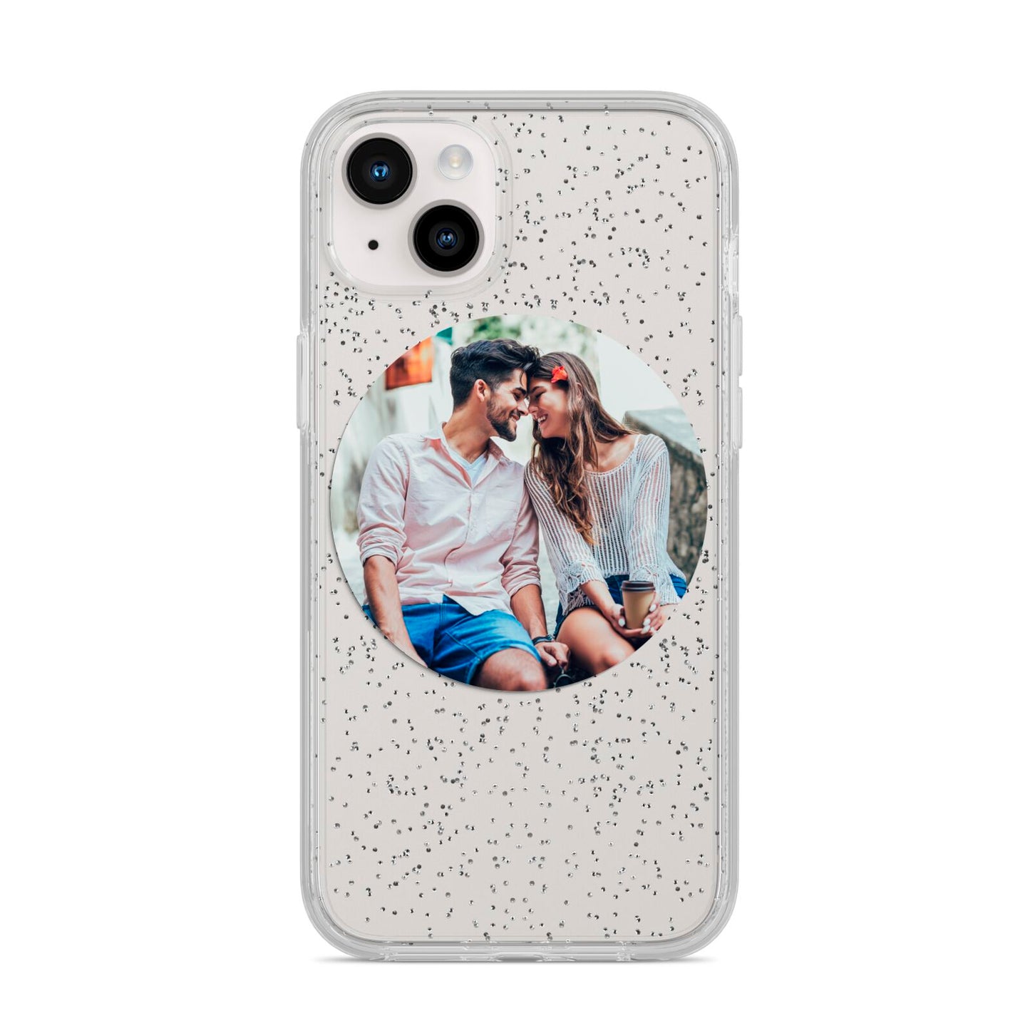 Circle Photo Upload iPhone 14 Plus Glitter Tough Case Starlight