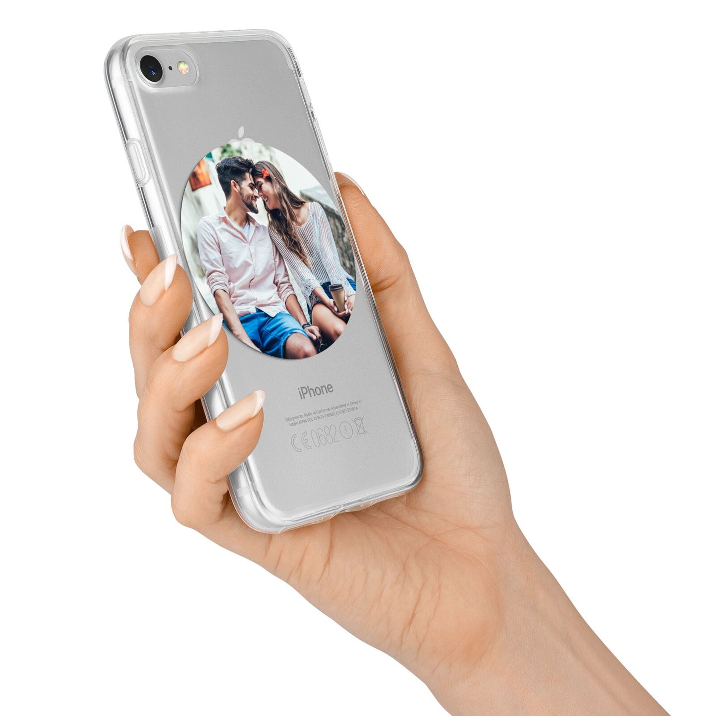 Circle Photo Upload iPhone 7 Bumper Case on Silver iPhone Alternative Image