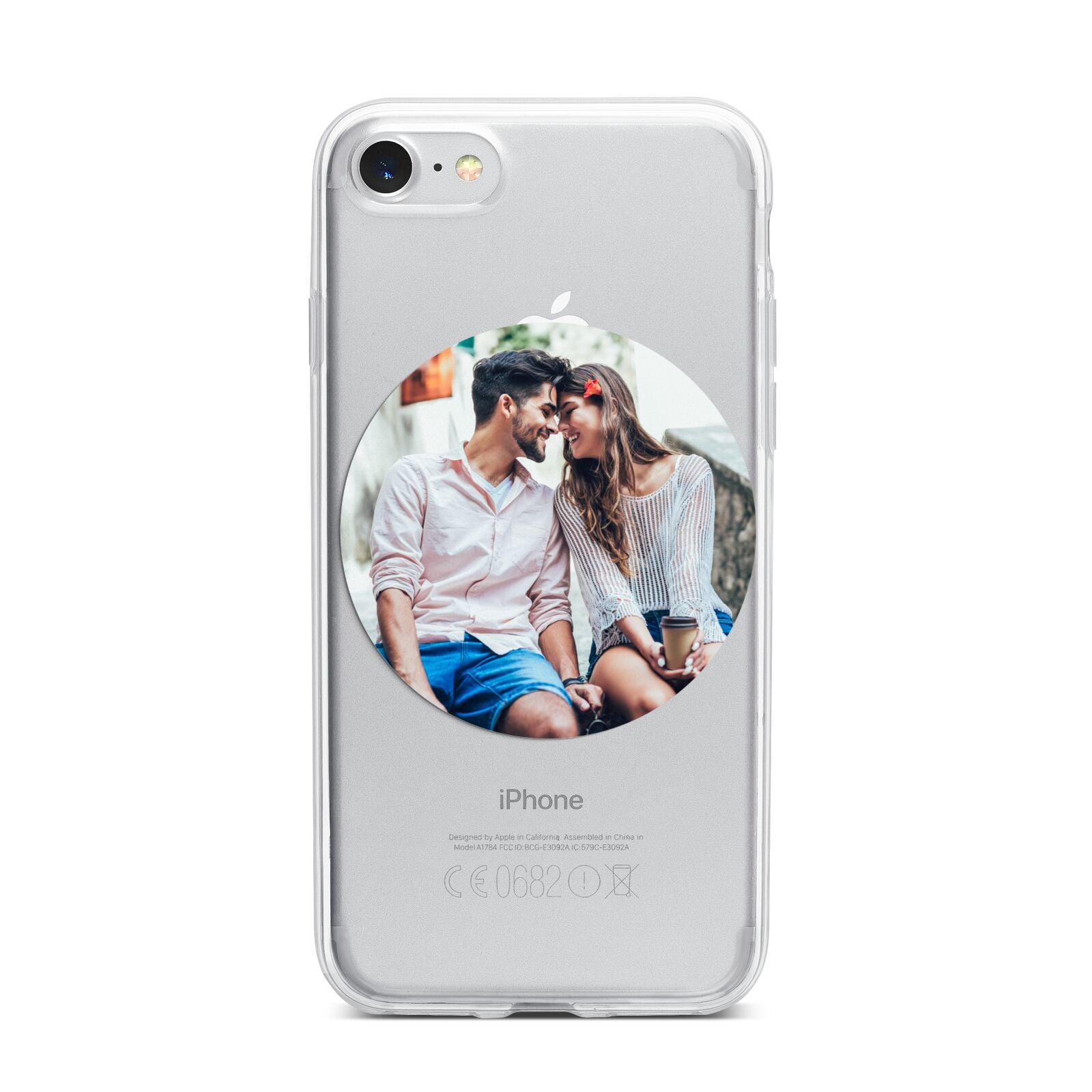 Circle Photo Upload iPhone 7 Bumper Case on Silver iPhone