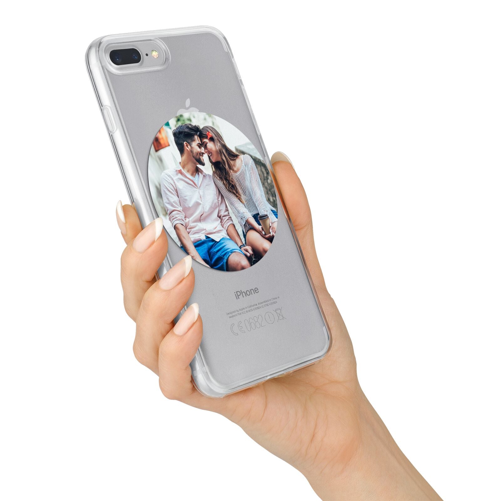 Circle Photo Upload iPhone 7 Plus Bumper Case on Silver iPhone Alternative Image