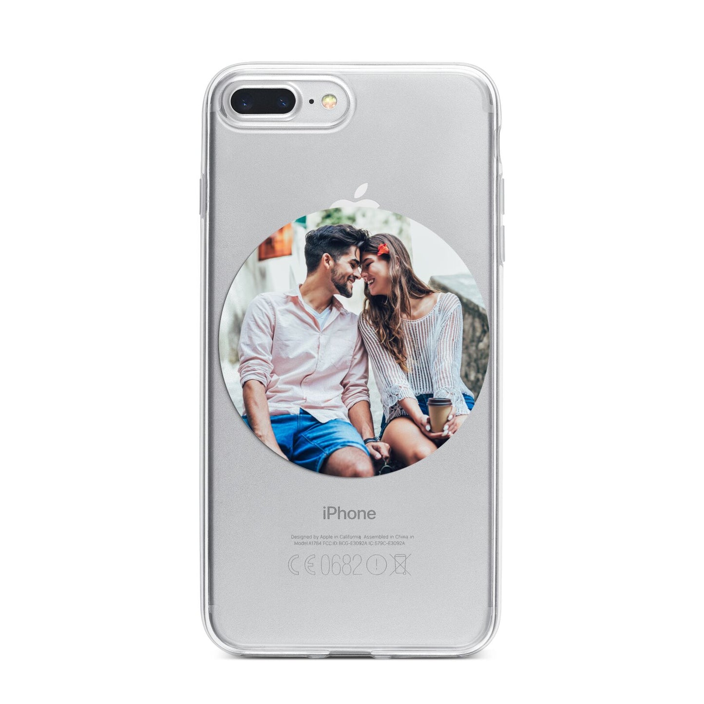 Circle Photo Upload iPhone 7 Plus Bumper Case on Silver iPhone