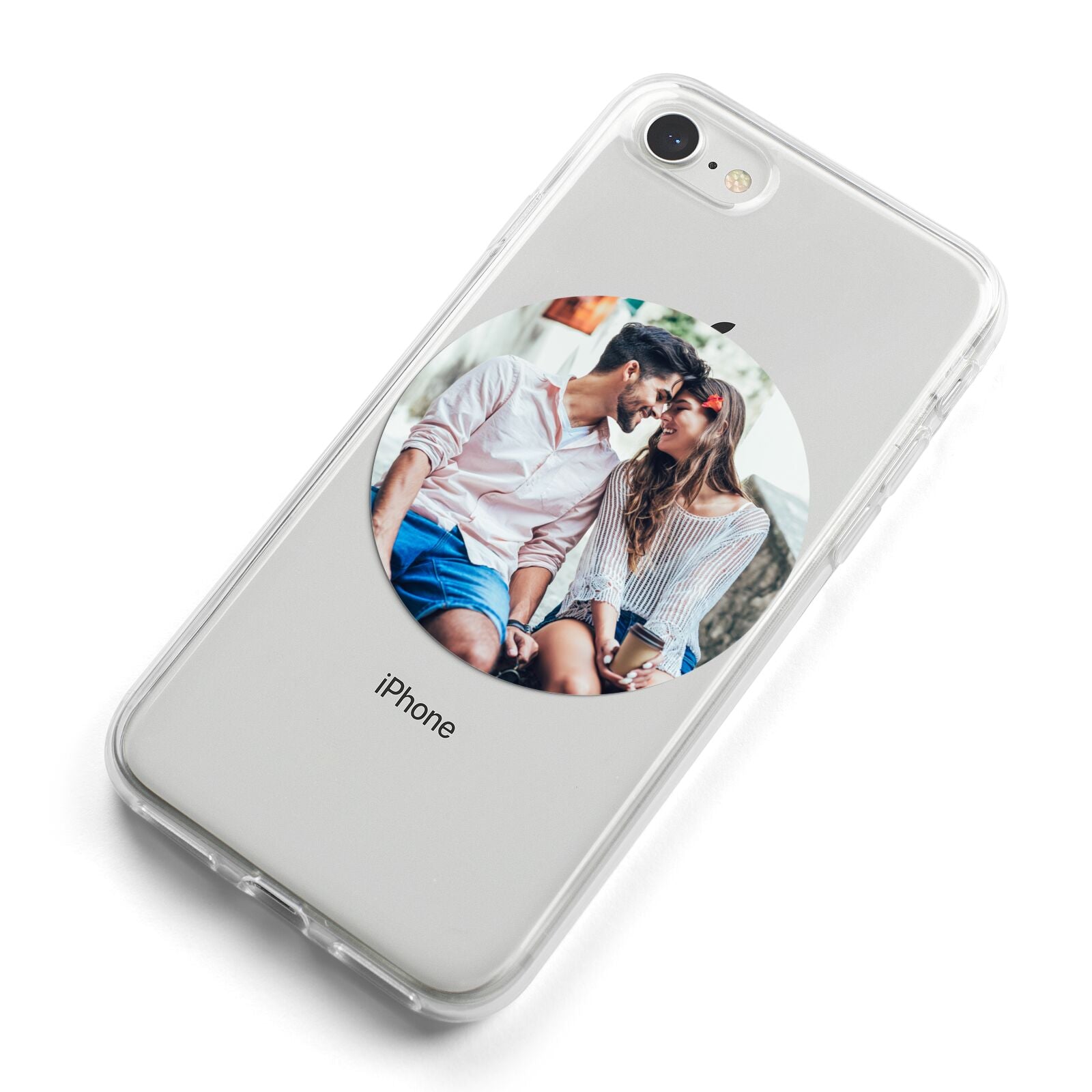 Circle Photo Upload iPhone 8 Bumper Case on Silver iPhone Alternative Image