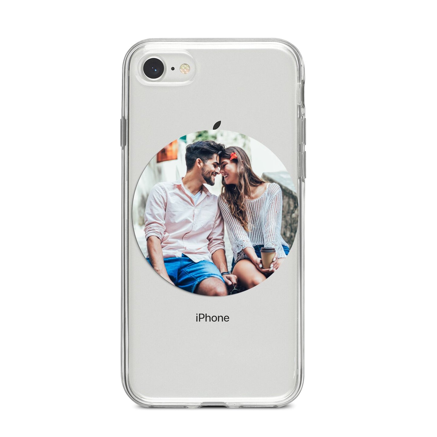 Circle Photo Upload iPhone 8 Bumper Case on Silver iPhone