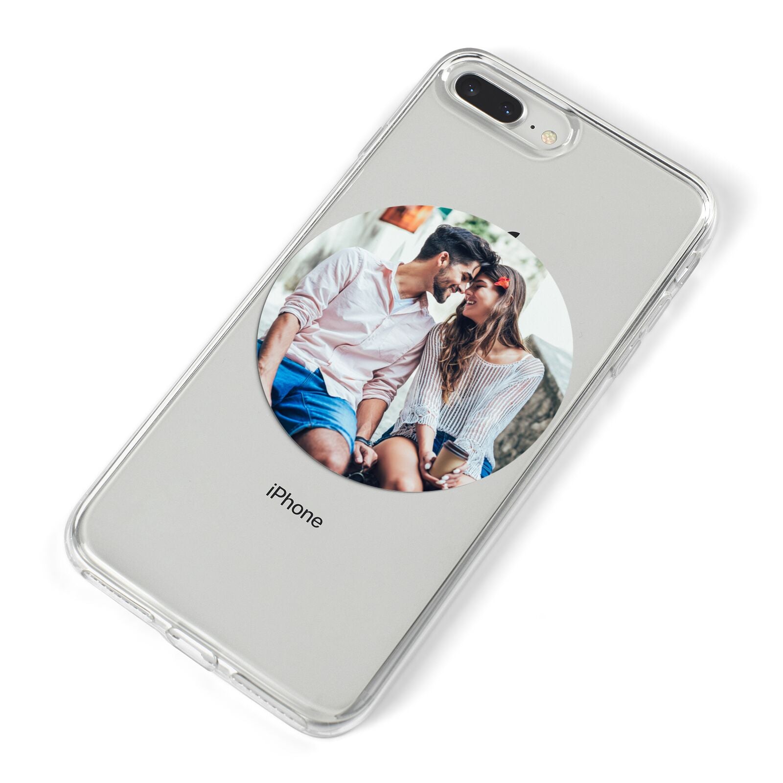 Circle Photo Upload iPhone 8 Plus Bumper Case on Silver iPhone Alternative Image