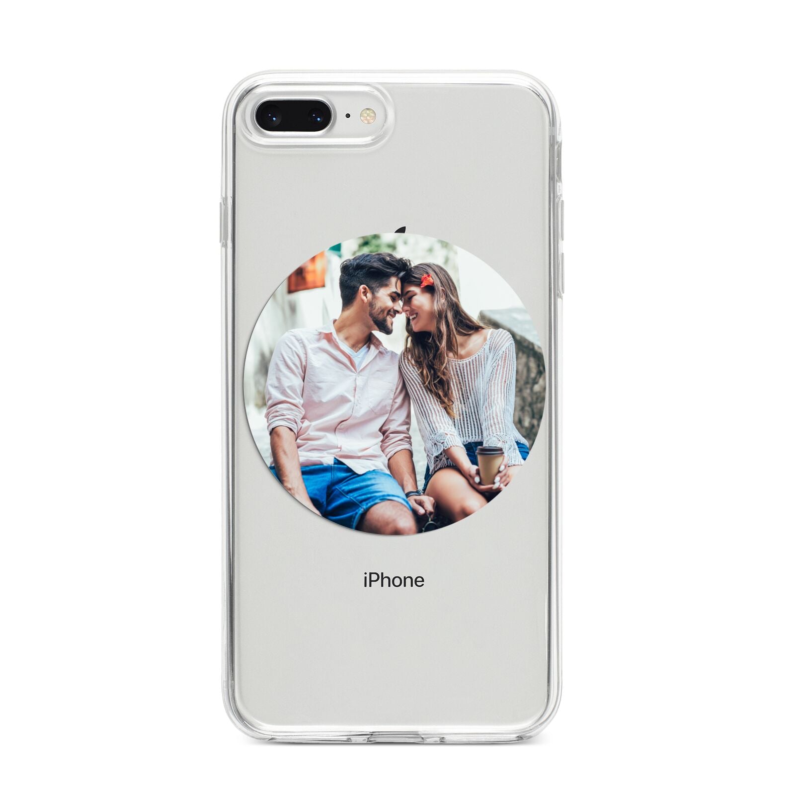 Circle Photo Upload iPhone 8 Plus Bumper Case on Silver iPhone