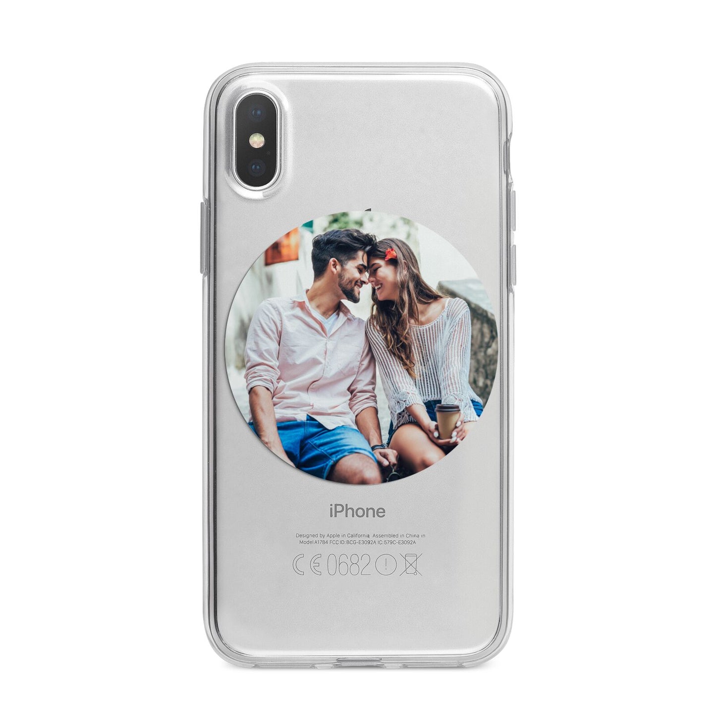 Circle Photo Upload iPhone X Bumper Case on Silver iPhone Alternative Image 1