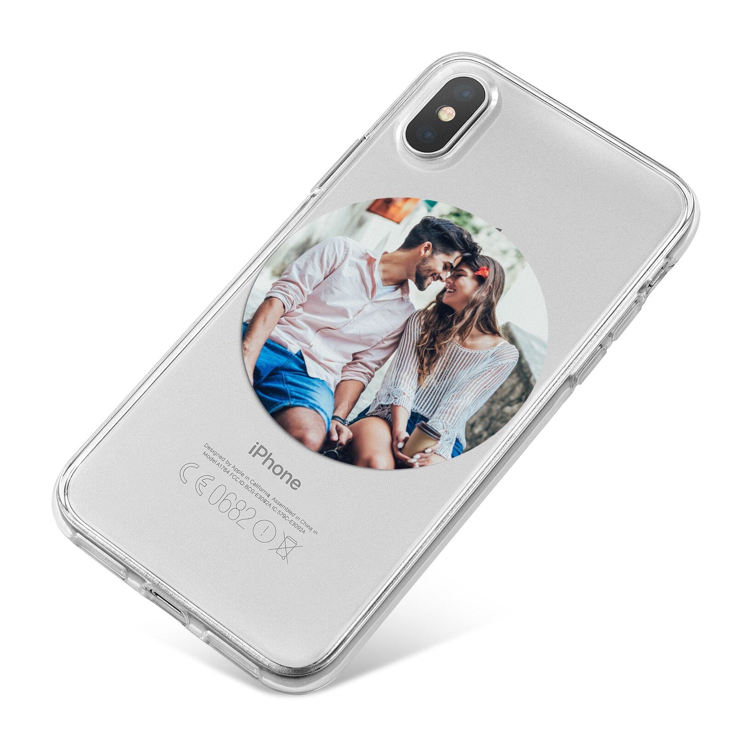 Circle Photo Upload iPhone X Bumper Case on Silver iPhone