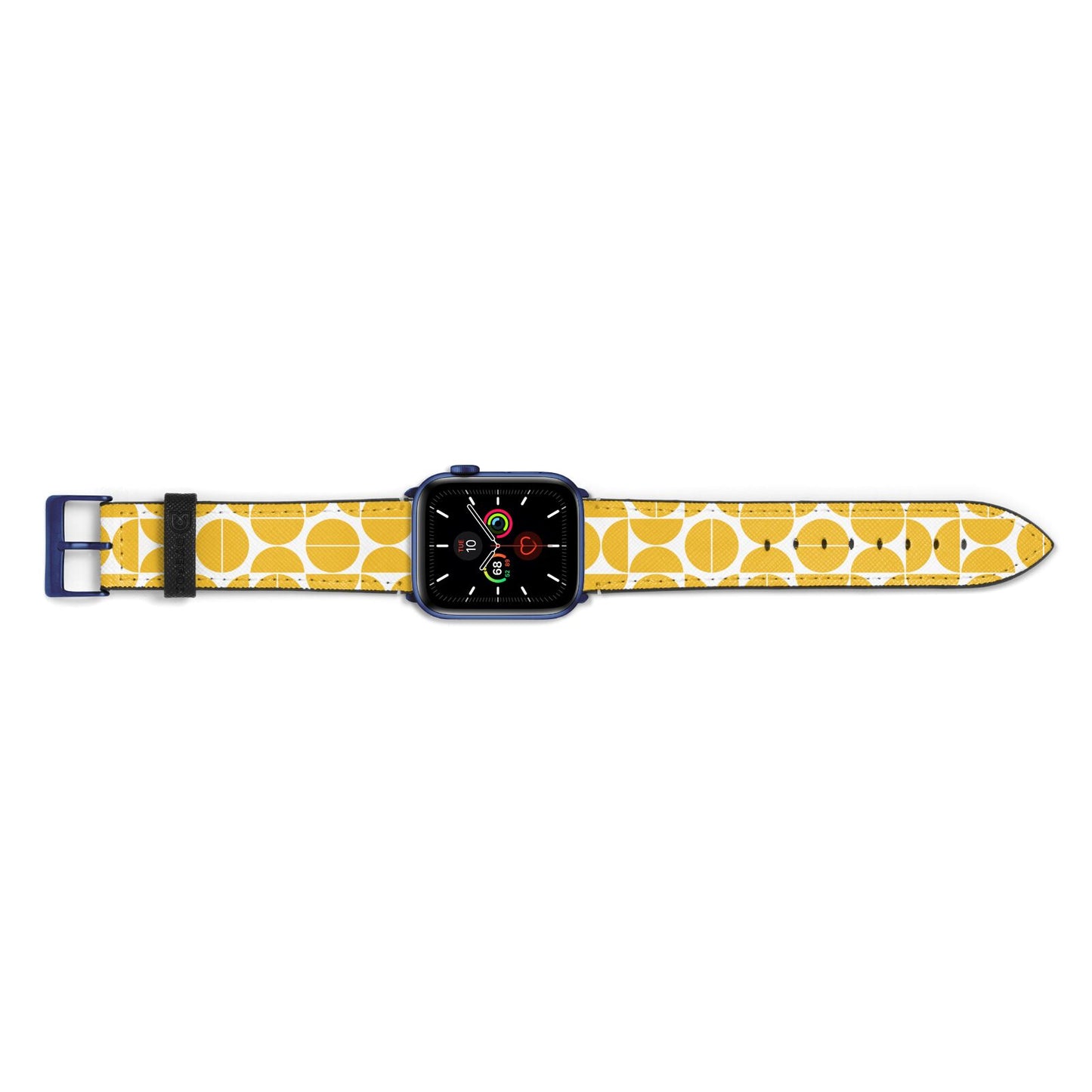 Circular Geometric Pattern Apple Watch Strap Landscape Image Blue Hardware