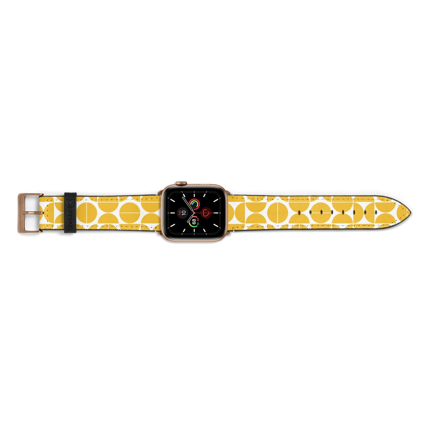 Circular Geometric Pattern Apple Watch Strap Landscape Image Gold Hardware