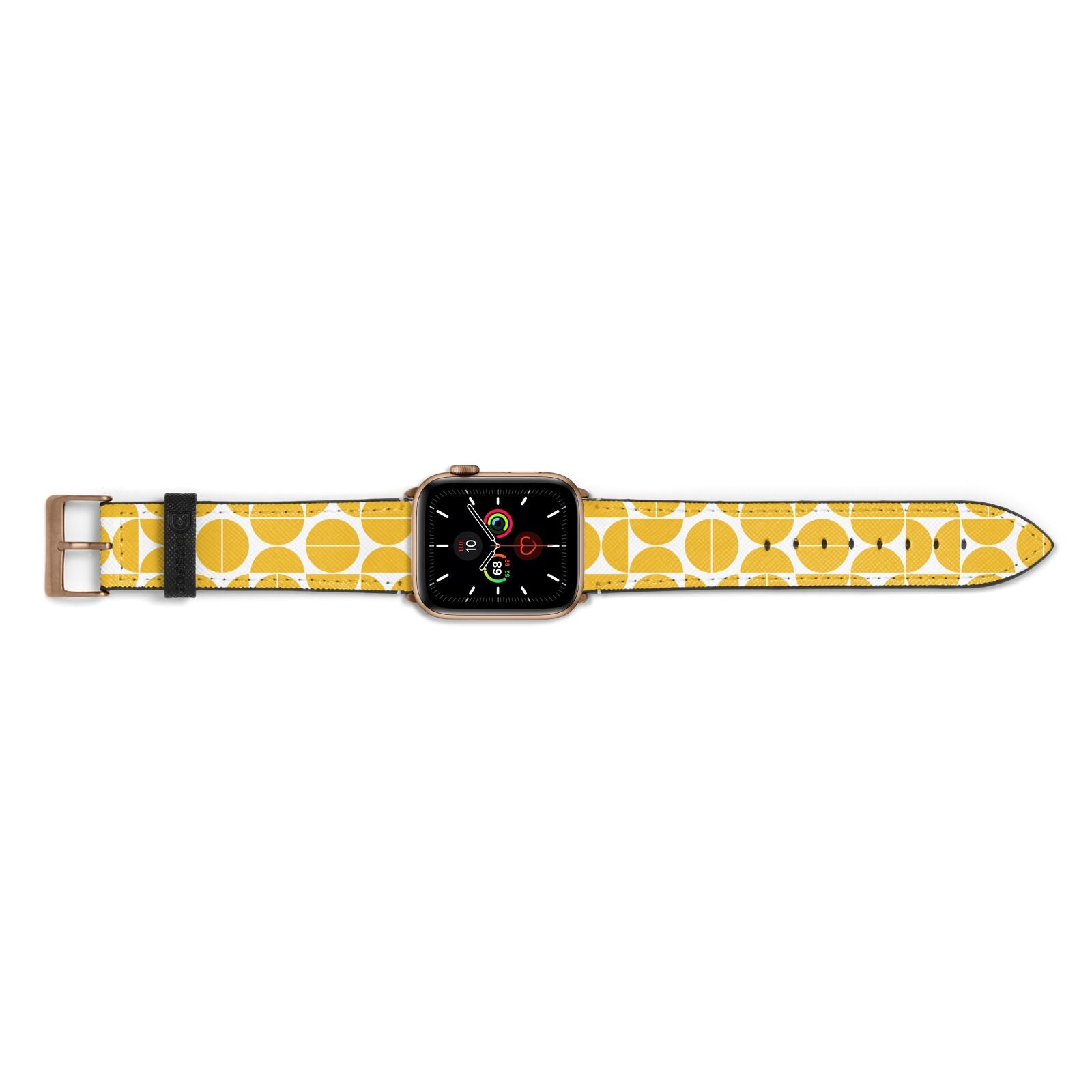 Circular Geometric Pattern Apple Watch Strap Landscape Image Gold Hardware