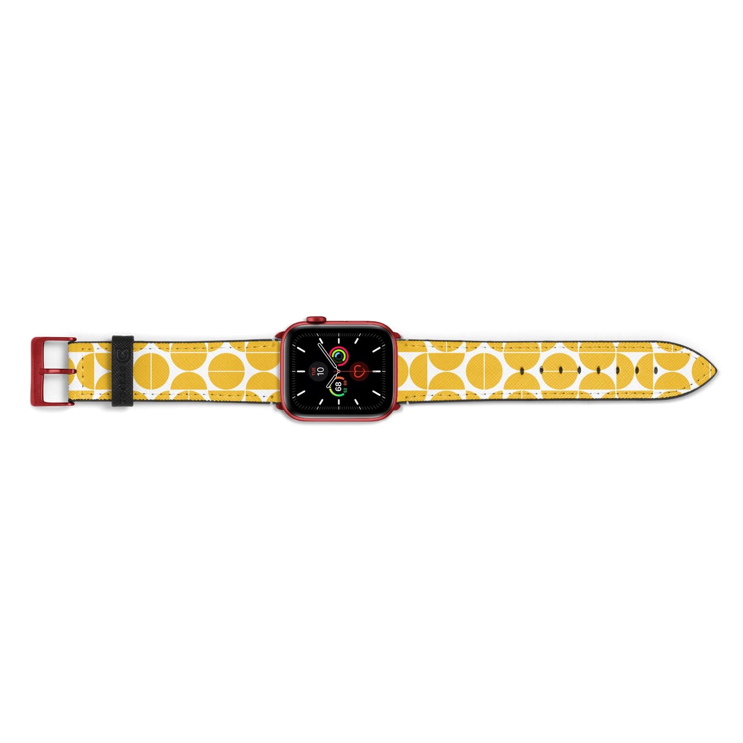 Circular Geometric Pattern Apple Watch Strap Landscape Image Red Hardware