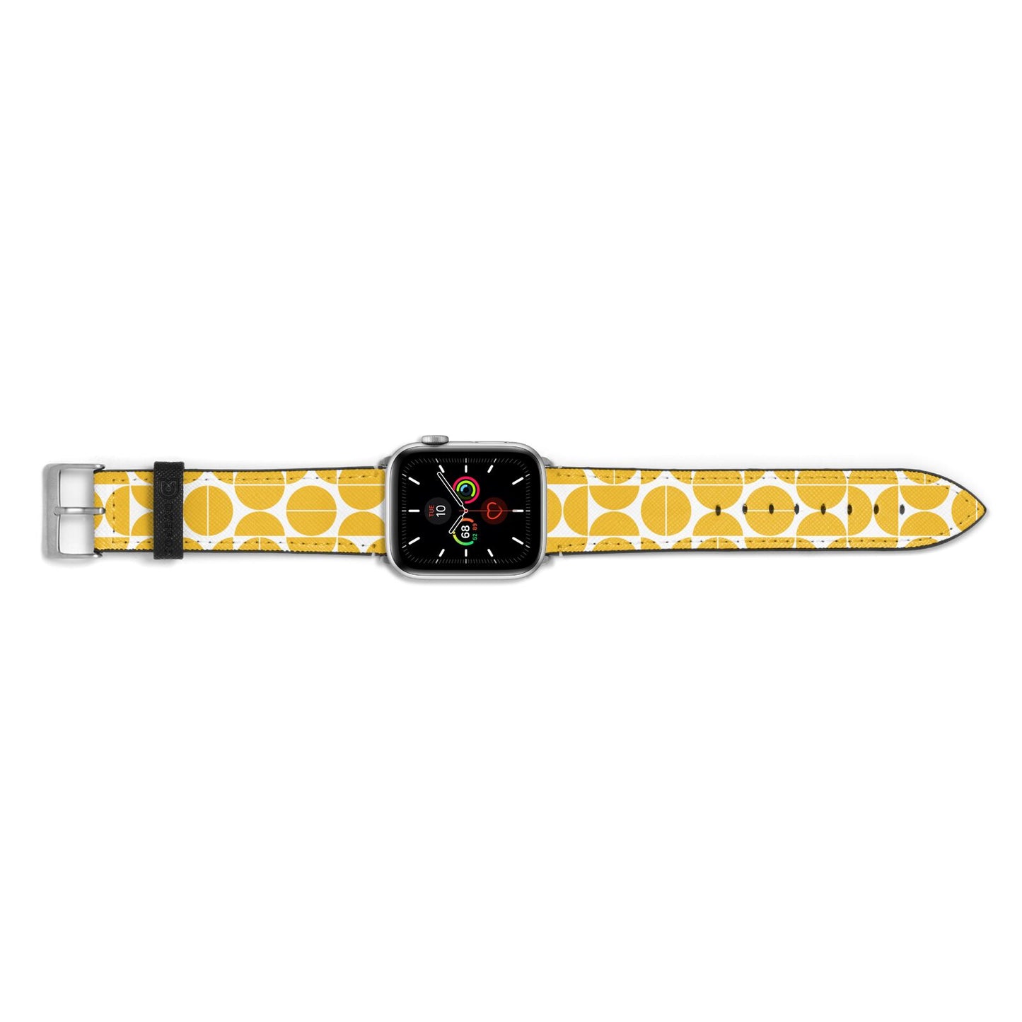 Circular Geometric Pattern Apple Watch Strap Landscape Image Silver Hardware