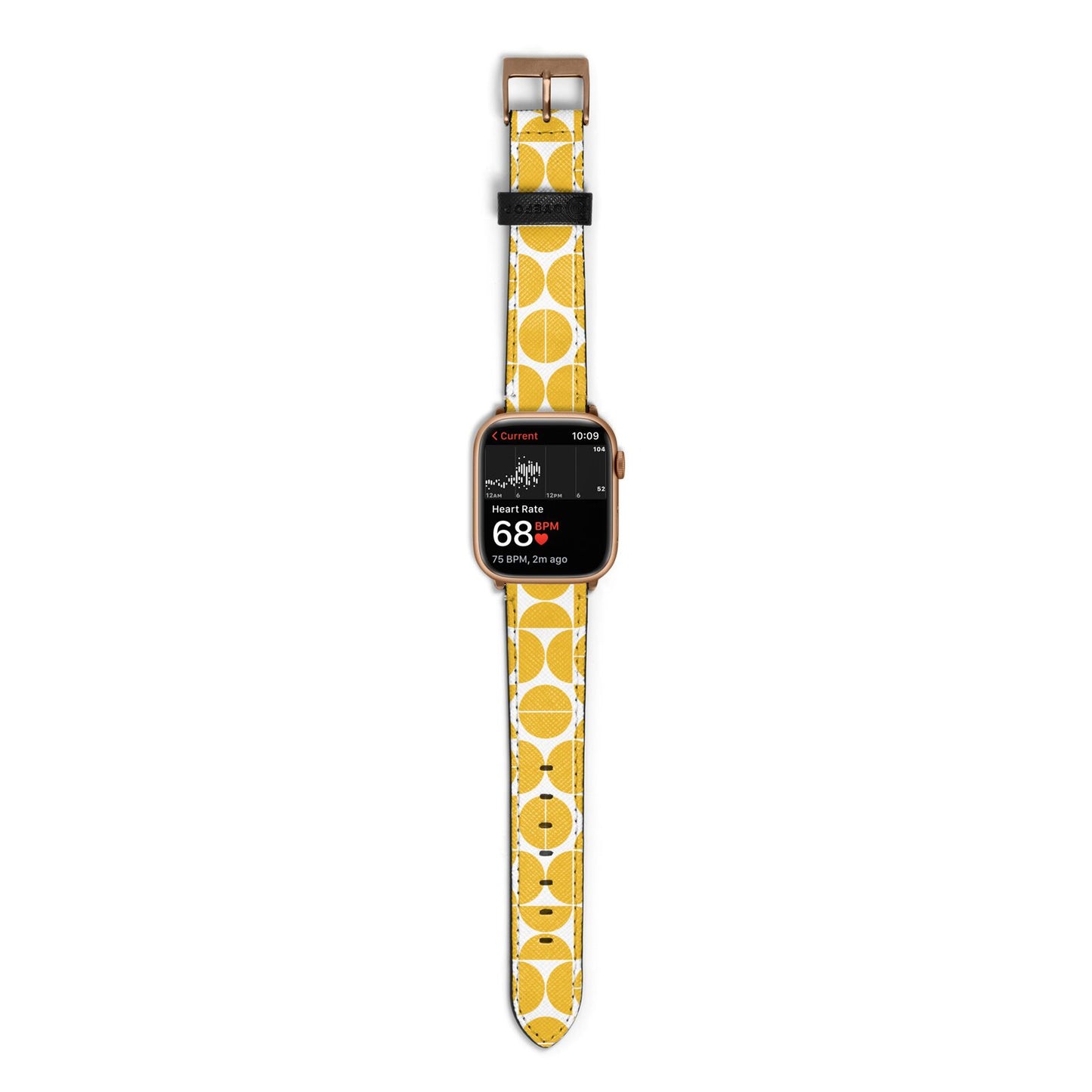 Circular Geometric Pattern Apple Watch Strap Size 38mm with Gold Hardware