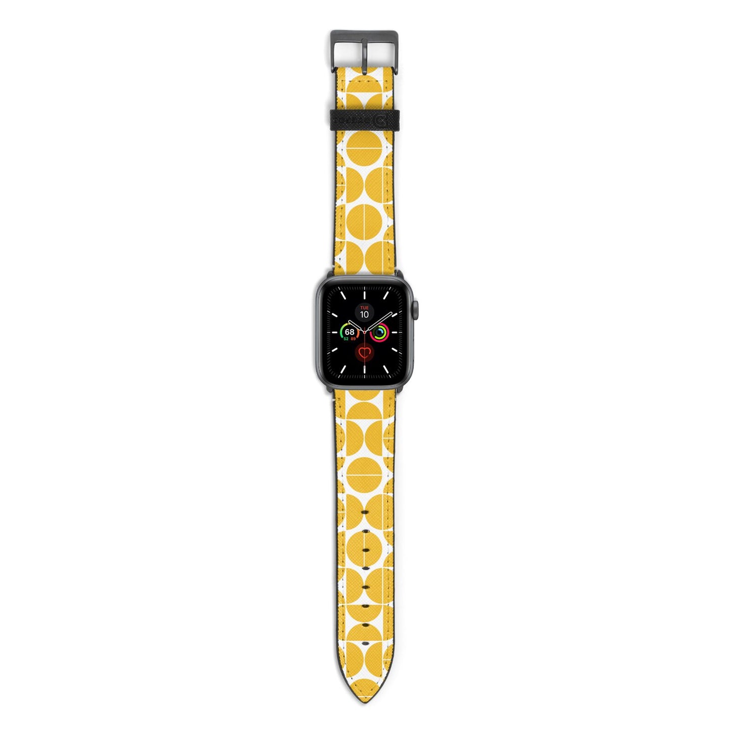 Circular Geometric Pattern Apple Watch Strap with Space Grey Hardware