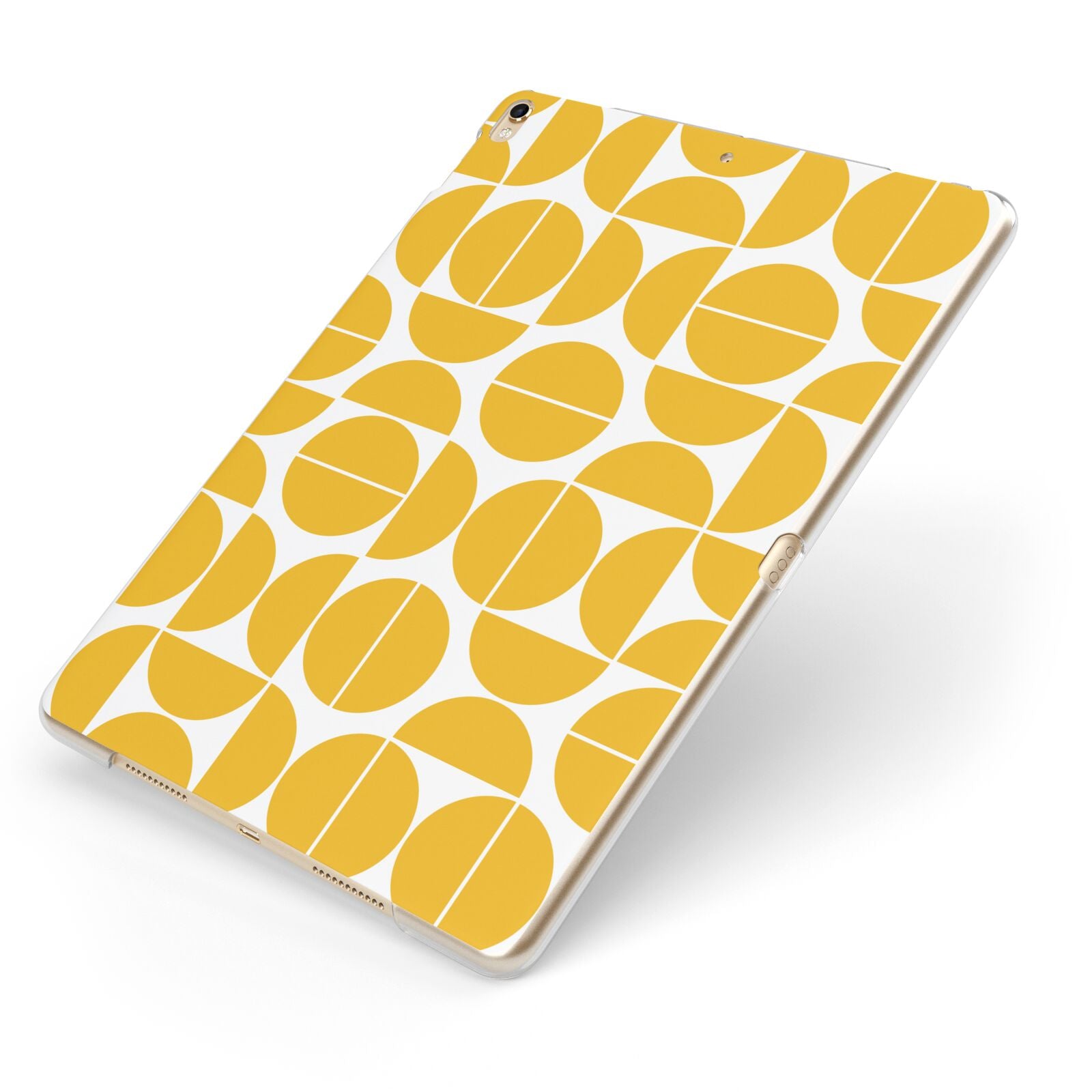 Circular Geometric Pattern Apple iPad Case on Gold iPad Side View